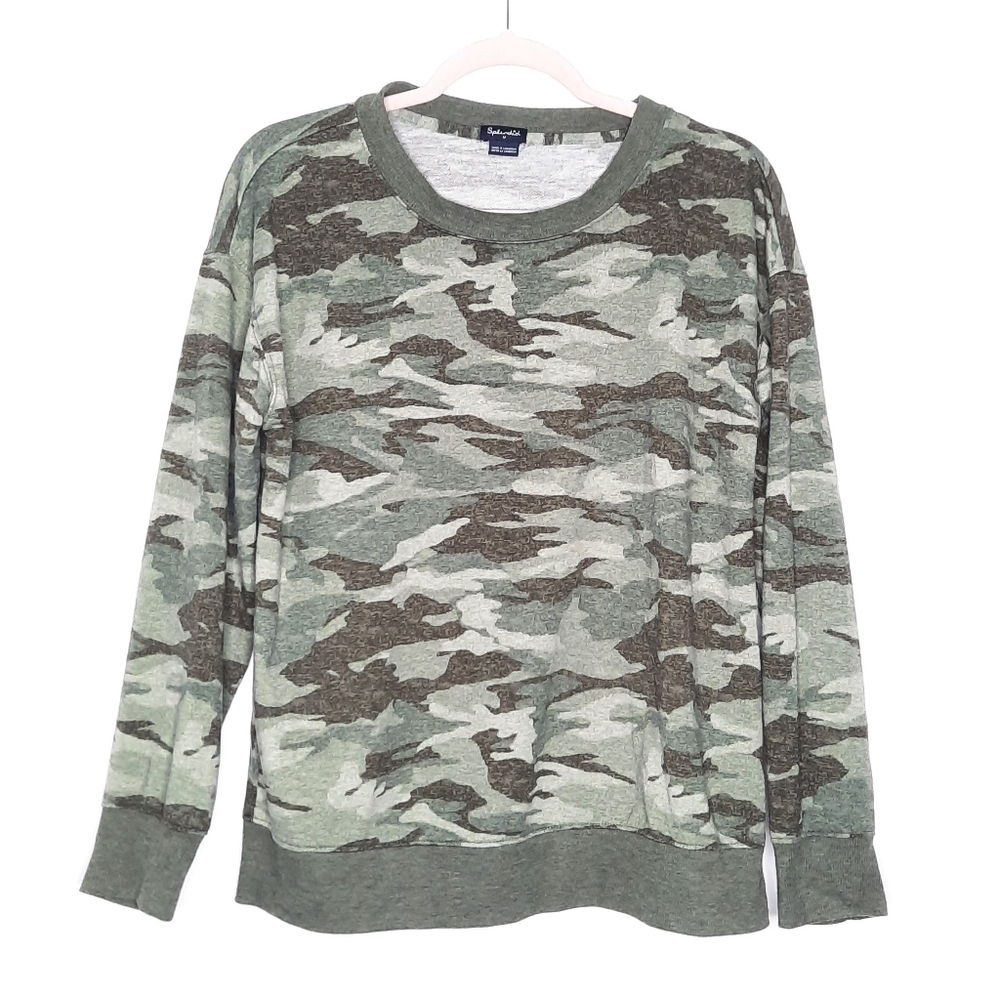 Splendid Green Camo Sweatshirt M